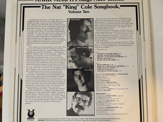 MARK MURPHY "SINGS THE NAT "KING" CLO\\OLE SONGBOOK VOL.2"-$11.99 =SHIPPING $5.00