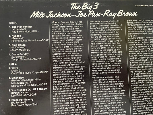 MILT JACKSON-JOE PASS-RAY BROWN-"THE BIG THREE"-$18.99 +SHIPPING $5.00