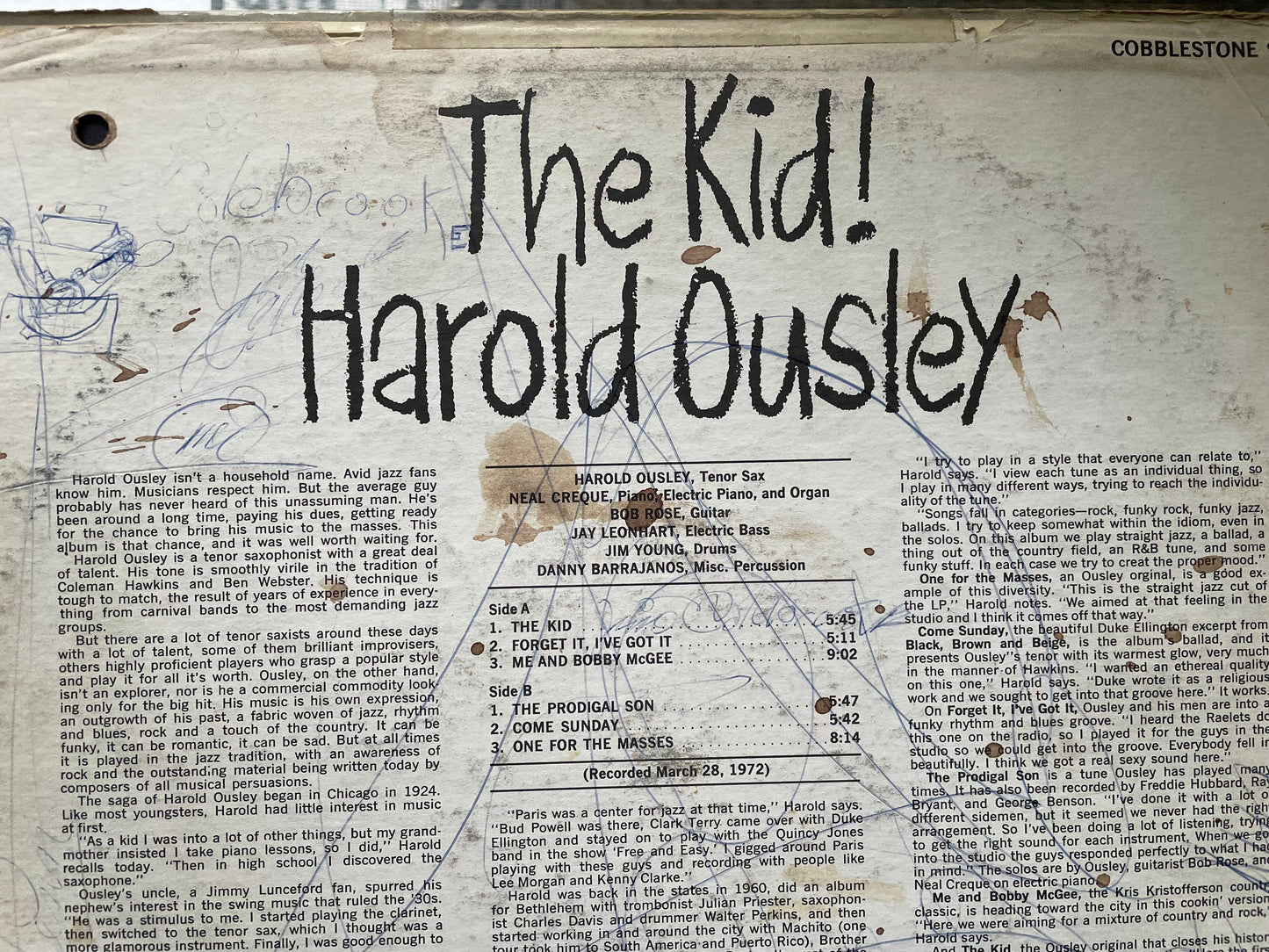 HAROLD OUSLEY. "THE KID $21.99 +SHIPPING $5.00