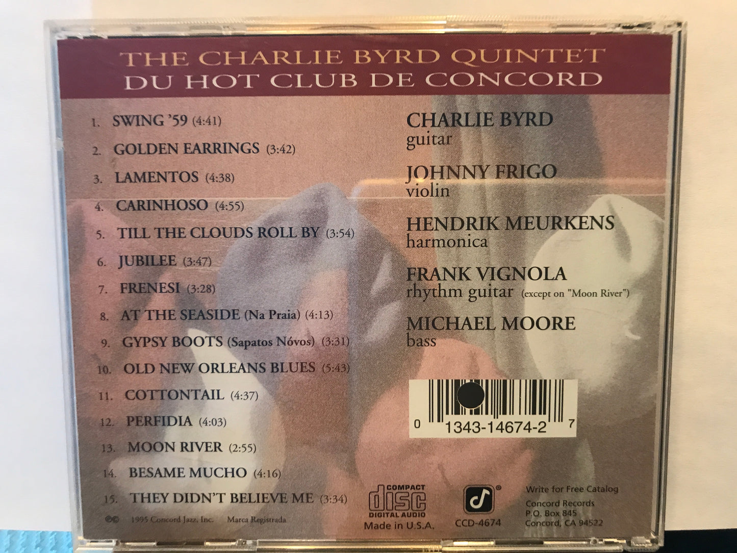 The Charlie Byrd Quintet-“Du Hot Club De Concord”-$5.99 + $5.00 Shipping