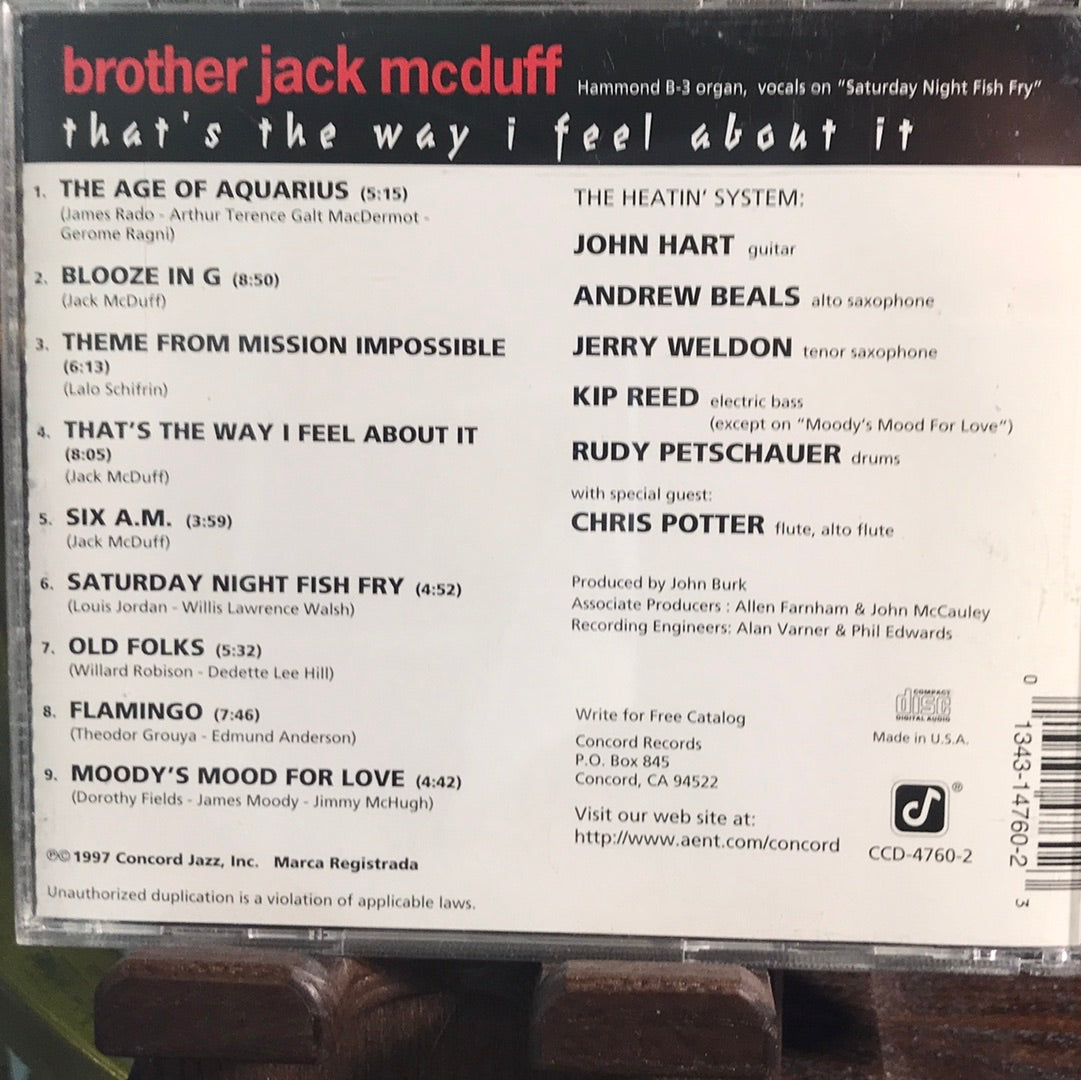 Brother Jack McDduff-“That’s the way I feel about it”-$7.99