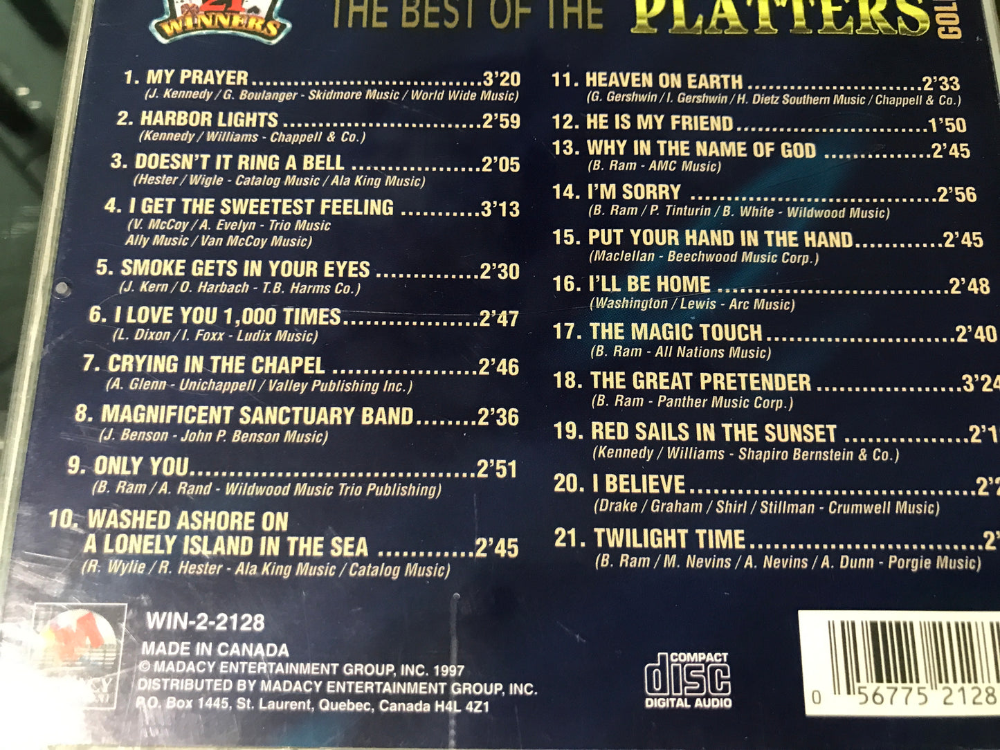 “THE BEST OF THE PLATTERS” (PLATTERS GOLD)-$4.99 +shipping $5.00 AND MORE