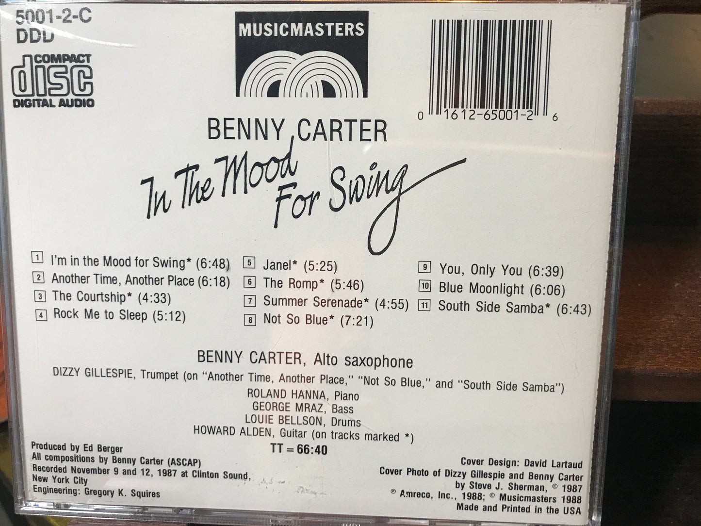 Benny Carter-“In the Mood for Swing-$88.99 +Shipping $5.00