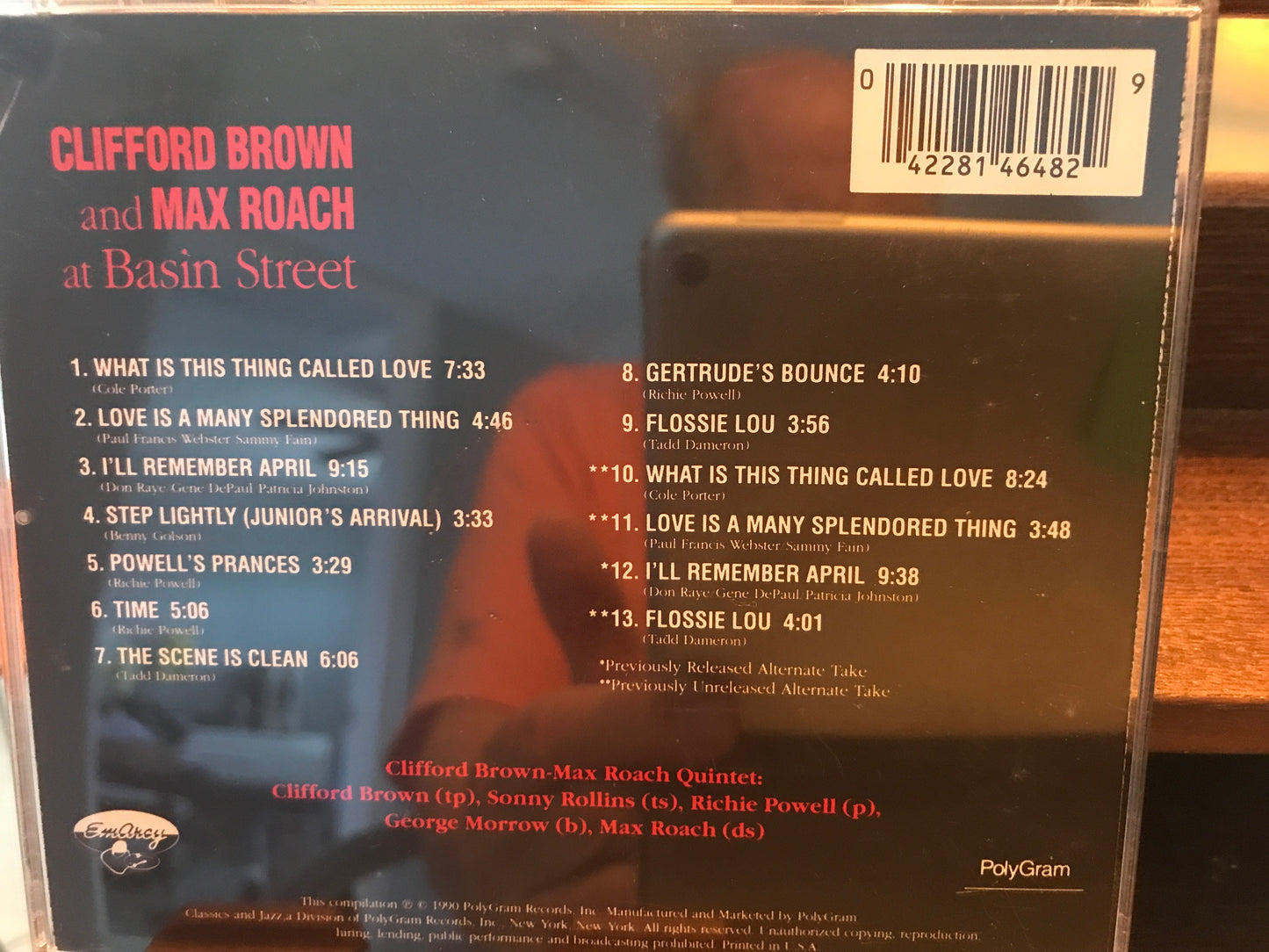 Clifford Brown /Max Roach-“At Basin Street”-$7.99